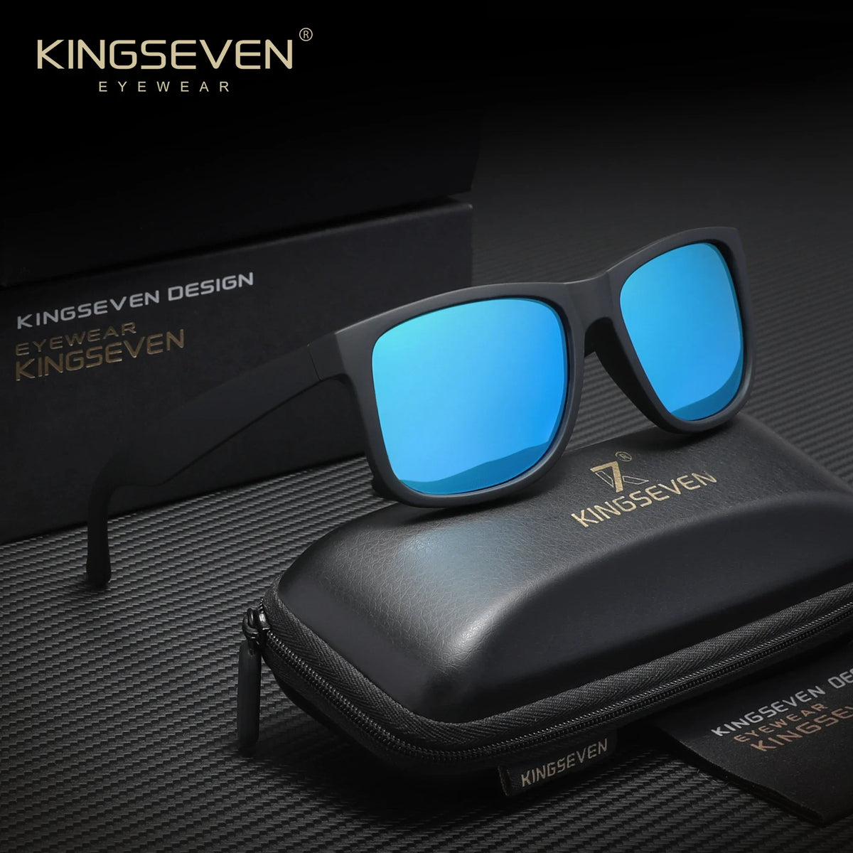KINGSEVEN Fashion Square Polarized Men and Women Sunglasses Driving Outdoor Travel Glasses UV400