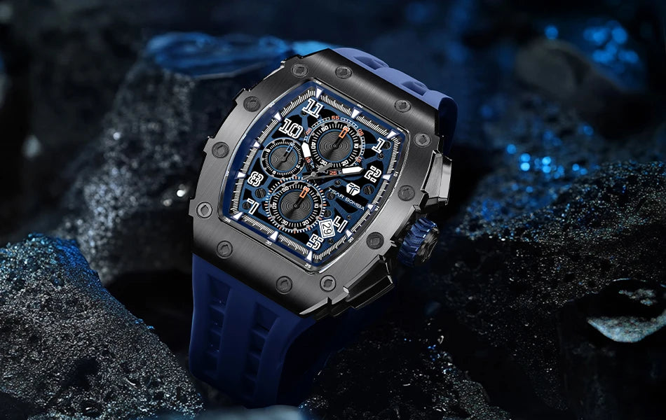 Orologio da uomo TSAR BOMBA New TB8204, cronografo al quarzo giapponese, impermeabile 50M, stile sportivo fashion, orologio da polso di lusso, regalo da uomo
