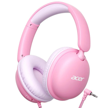Casque pour enfants Acer OHW355 avec cordon pour l'école, casque filaire stéréo pliable avec prise jack 3,5 mm, limite de volume 74/85 dB