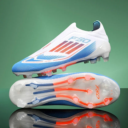 Nouvelles chaussures de football pour hommes, crampons longs d'entraînement, chaussures de football pour matchs en extérieur, crampons pour garçons et adultes, respirantes, antidérapantes, confortables pour le sport