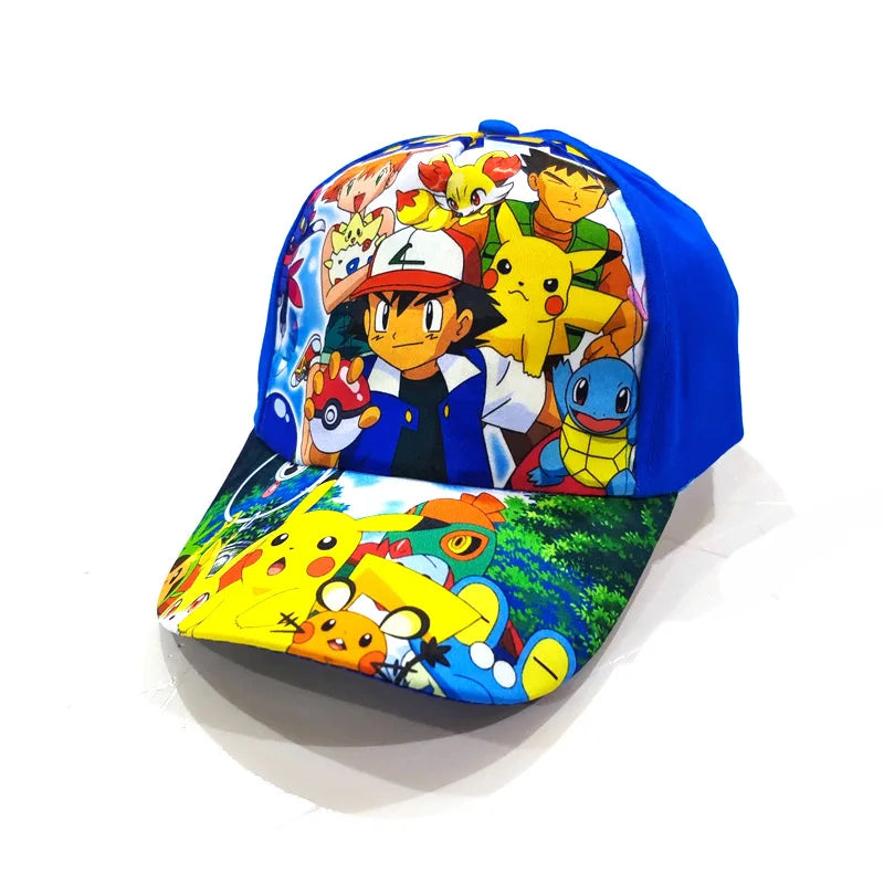 Kreslená baseballová čepice s motivem Pokémona Pikachu, nastavitelná, Pokemon Cosplay, Hip Hop, pro děti, dívky i chlapce, anime postavičky, hračky, dárky pro děti