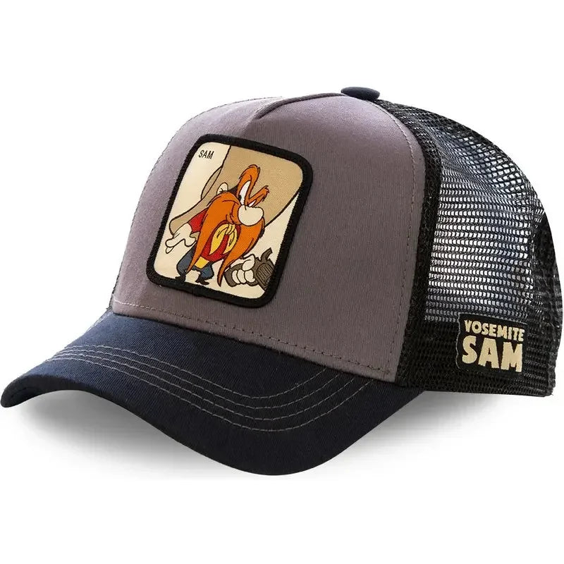 Casquette unisexe anime/dessin animé avec écusson brodé, casquette de baseball, casquette de camionneur, casquettes en maille, chapeau de soleil