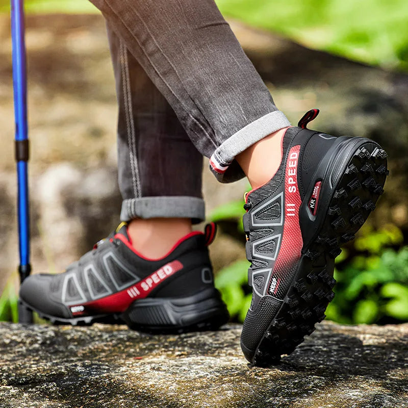 Zapatillas de senderismo impermeables para hombre, calzado deportivo outdoor con cordones, zapatillas casuales de ciclismo para mujer, calzado táctico de entrenamiento antideslizante para campo
