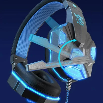 HOMEFISH SY830MV RGB Gaming Headset with Microphone Over-Ear Wired Headphones Drivers Lightweight for PC PS5 Xbox Switch