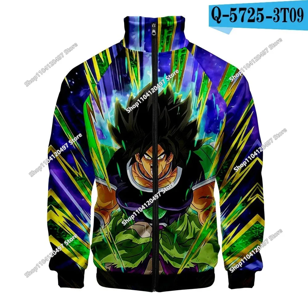 Anime Goku Dragon Ball Jacket Men Women Harajuku Hip Hop Japanese Zip Up Hoodies Goku Clothes Stand Collar Sweatshirt