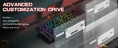 ATTACK SHARK X68PRO HE 60% Wireless Rapid Trigger Gaming Keyboard,Adjustable Actuation,8K,Hall Effect Magnetic Switch,Tri-mode