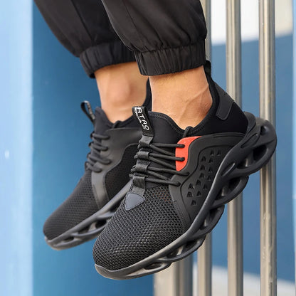 Chaussures de sécurité de travail pour hommes, baskets de travail légères et indestructibles, chaussures de sécurité à bout en acier, bottes de protection de sécurité, chaussures de toiture