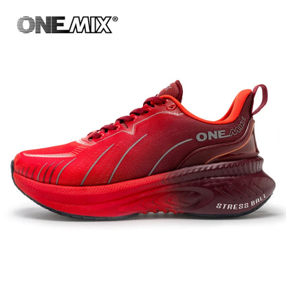 Zapatillas de running ONEMIX White Road para hombre con amortiguación de aire, deportivas de exterior, zapatillas de entrenamiento masculinas de verano para jogging, calzado para mujer