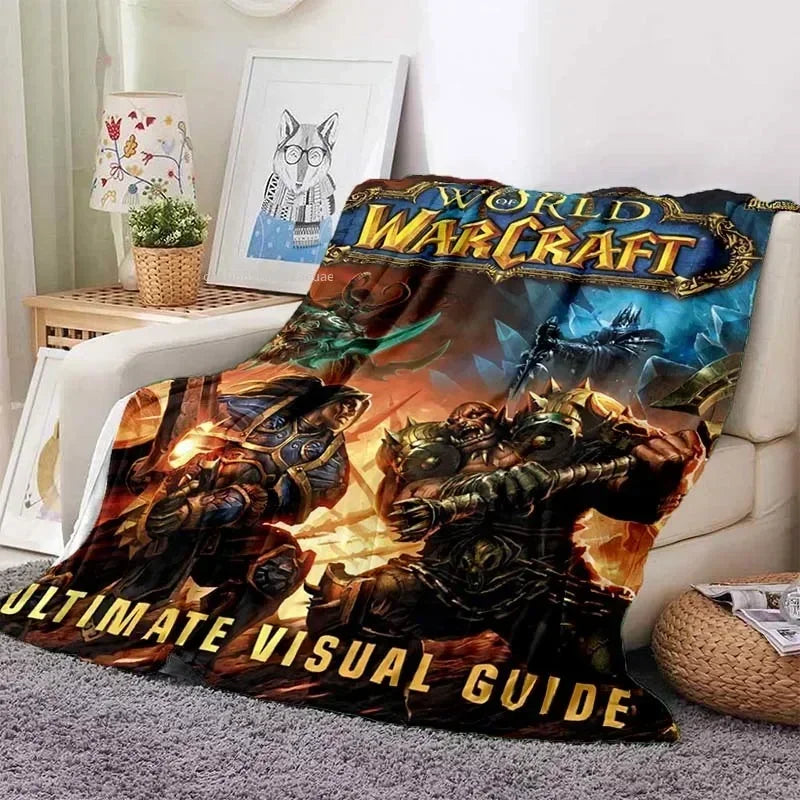 World of Warcraft Art Blanket Flannel Blanket A World of Magic and Limitless Adventure Soft Comfortable Home Travel Blanket