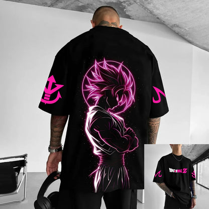 T-shirt en coton à manches courtes imprimé Dragon Ball Z : Son Goku et Vegeta – Vêtements pour hommes et femmes – Style Harajuku, Y2K, vintage, streetwear d'été