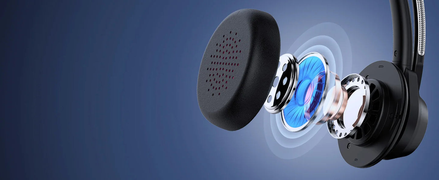 Bluetooth Headset, Wireless Bluetooth V5.4 Headphones with Microphone, Noise Canceling Mic Multipoint Connect Wireless Headset