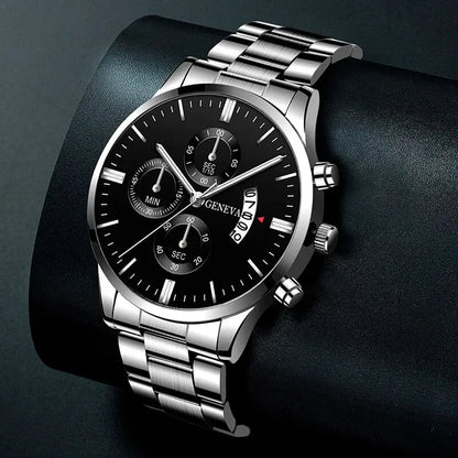 Montre homme tendance, montre-bracelet à quartz de luxe avec calendrier, montres d'affaires, montre pour homme, bracelet pour homme