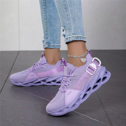 Modieuze paarse casual sneakers in de aanbieding voor dames en heren – Blade hardloopschoenen, grote maat 48, lichte ademende sportschoenen voor heren, mesh sneaker
