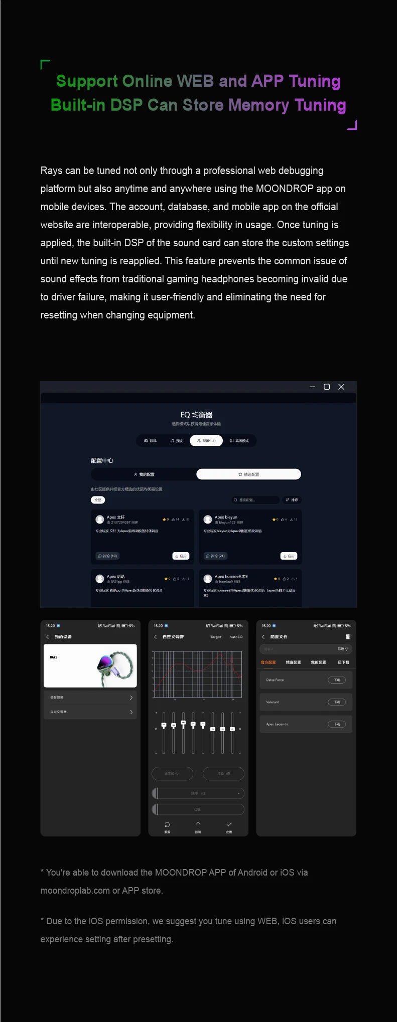 MOONDROP RAYS Gaming Earphones Gravity USB-C DSP Game Sound Card Professional Gaming lEMs Co-tuned with Professional Players