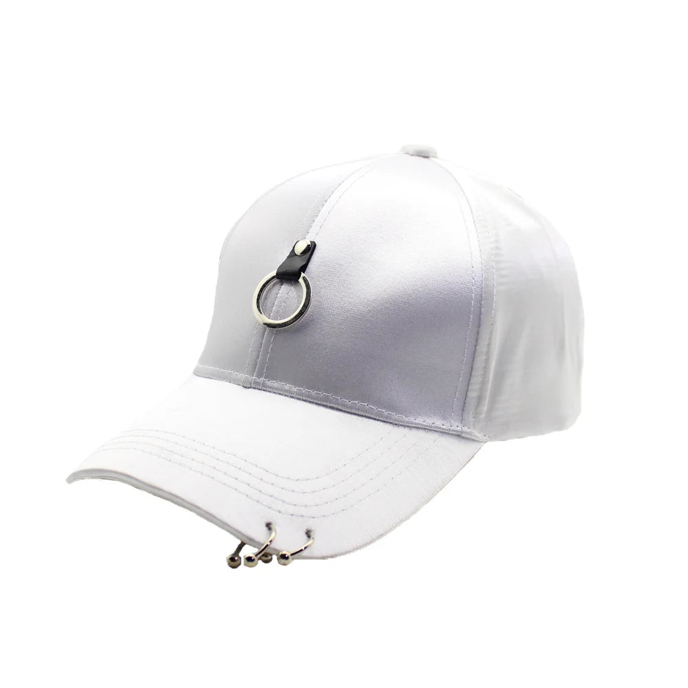 Kvinder Mænd Hip Hop K-pop Snapback-baseballkasket Ensfarvet med ring Sport Dans Rejse Elsker Far-kasket Kasketter Streetwear Justerbar
