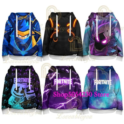 3D-gedruckter Llama Fortnite Hoodie Battle Royale Cartoon-Sweatshirt für Herren und Damen, Game-Hero-Kapuzenpullover für Teenager