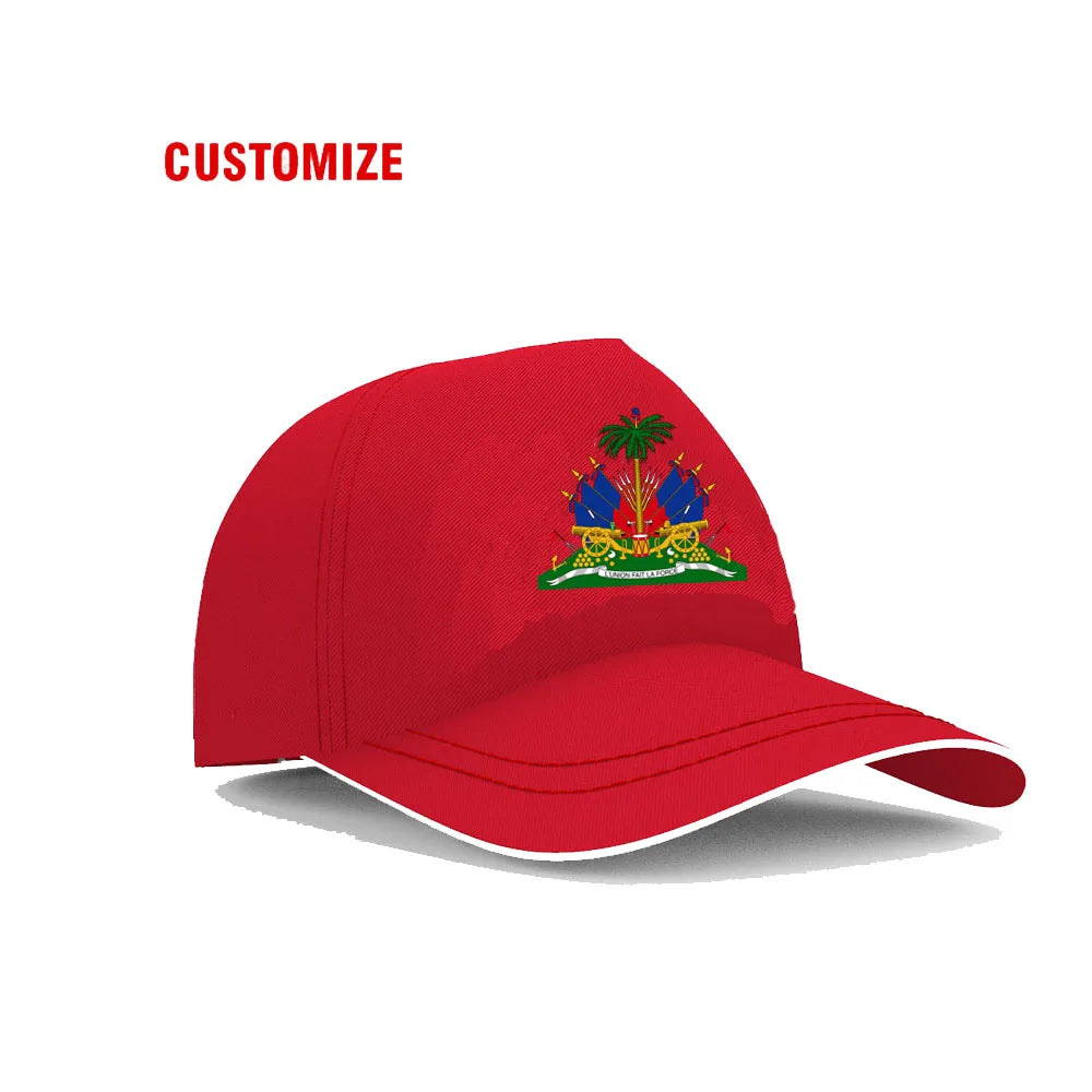 Cappellino personalizzato gratuito con nome dell’università, numero e logo della squadra di Haiti (Hti) – Viaggi nel Paese – Nazione francese – Bandiera della Repubblica di Haiti – Cappellino da baseball
