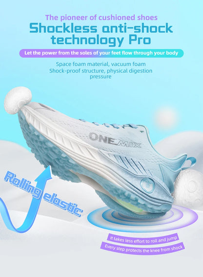 ONEMIX casual hardloopschoenen, ademende zomer-joggingschoenen voor heren, lichte gymschoenen voor dames, outdoor sportschoenen voor heren met demping