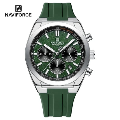 Relógio de pulso para homem NAVIFORCE – Estilo luxuoso e desportivo, movimento de quartzo, indicação de 24 horas, janela de data, cronógrafo, resistente à água – Ideia de presente para homem