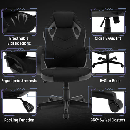 WOLTU Ergonomic Design Gaming Chair Gamer Armchair Office Computer Chair Tilt Mechanism Adjustable Height 360° Swivel High Back