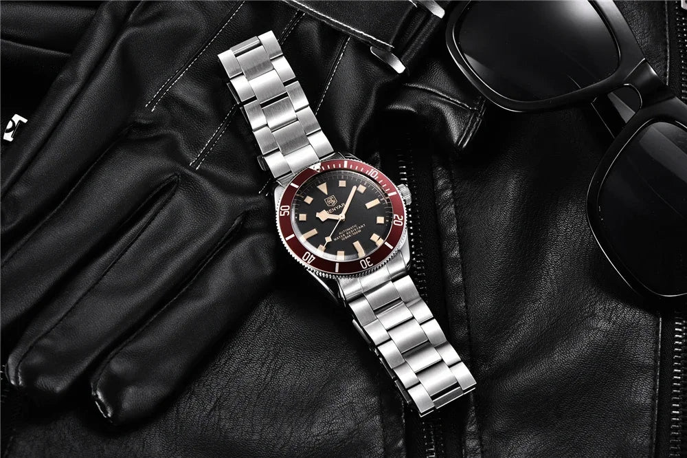 2026 New Mens Watches BENYAR Retro Red Mechanical Automatic luxury watch for men Waterproof Luminous Stainless steel wristwatch