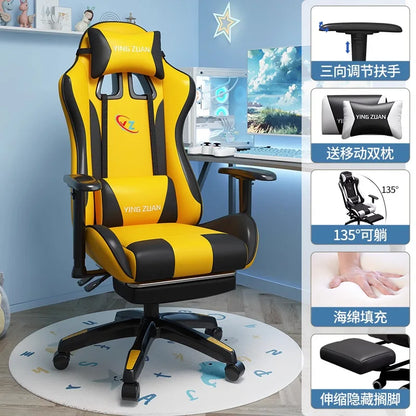 Gamingstol Datorstol Bekväm fällbar stol för gaming och LIVE Studenthem Hemmasittande ergonomi
