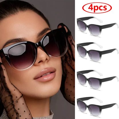 Retro-mode Cat Eye-solglasögon för kvinnor, märkesglasögon, gradientlinser, enkel design med breda ben, unisex, Cateye-modell för kvinnor, UV400