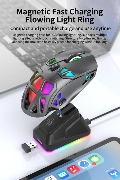 Lenovo Tri-Mode Lightweight Gaming Mouse with RGB Charging Dock 12000DPI 2.4G/Bluetooth/Wired Ergonomic Mouse for PC Laptop