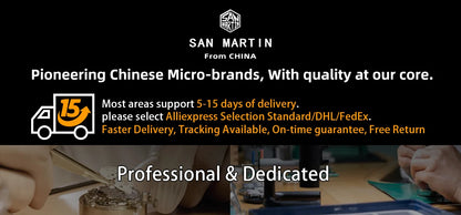 San Martin Luxury GMT Hangzhou 6460 Men Automatic Mechanical Watch Business Sports Waterproof 200m Sapphire Full Luminous SN0016