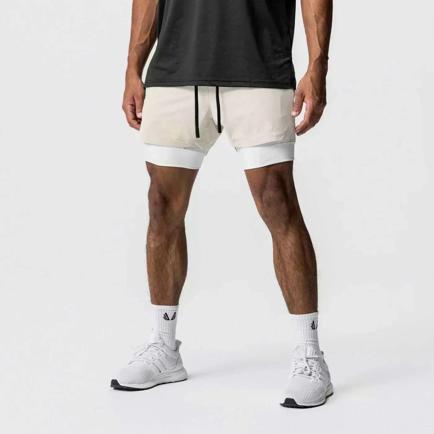 Dragon Ball Men's Double-layer Shorts Son Goku Summer Japanese Anime Fake Two-piece Sports Fitness Quick-drying Shorts, produit gaming premium Fraquane