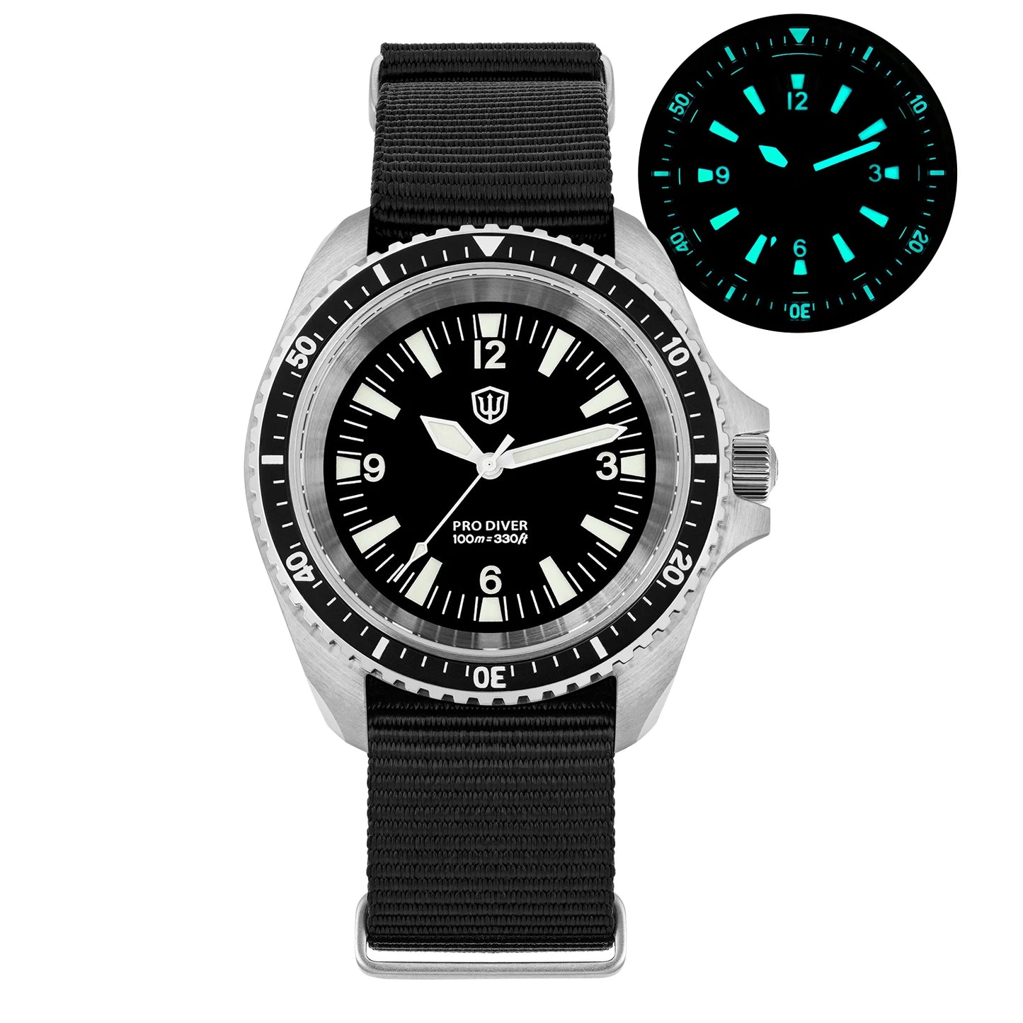 Watchdives WD1980 V3 Quartz Watch 100m Waterproof BGW9 Luminous Nylon Strap Watch Sapphire VH31 Movement Men Watch with Gift Box