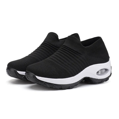 Fashion Women's Lightweight Sneakers Running Outdoor Sports Breathable Mesh Comfortable Air Cushion Lace-Up Shoes