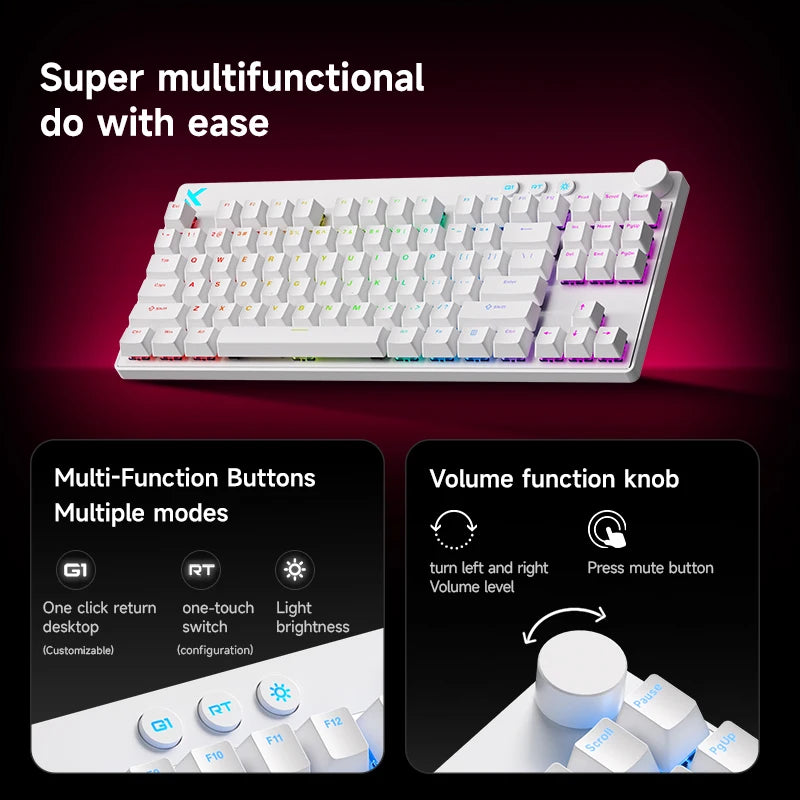 MCHOSE MIX87 Wired Gaming Keyboard Magnetic Swtich Keyboard 8K+256K Esport 0.08ms Low Latency E-Sports Custom Gamer Accessories