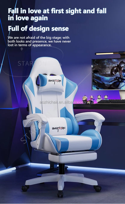 Ergonomiczny, nowoczesny obrotowy fotel gamingowy e-sportowy z kółkami do biura i domu, komputerowy fotel gamingowy w stylu obrotowym