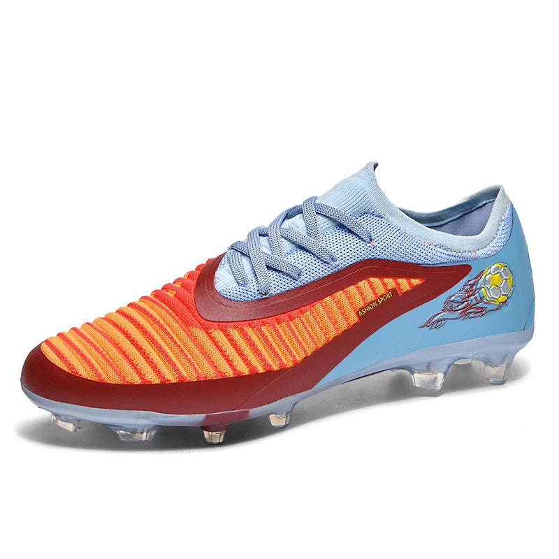 Nuevas zapatillas de fútbol para hombre, botas antideslizantes para adulto, deporte al aire libre para niño, tacos largos de entrenamiento, transpirables y cómodas para partido