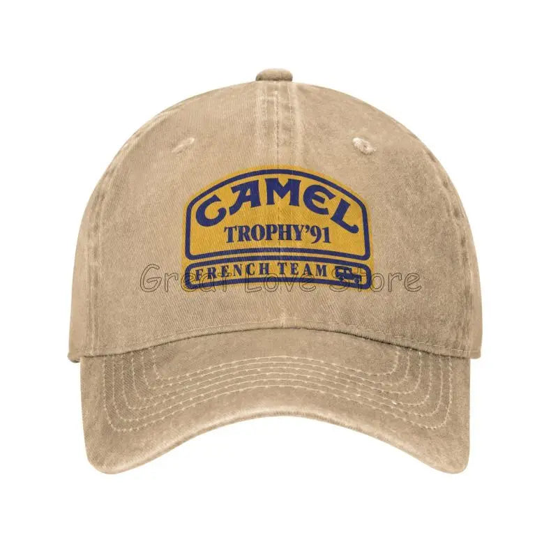 Camel Trophy 91 Cowboyhat Retro Justerbar Vasket Bomuld Golfhat Sommer Vintage Solskærme Baseballkasketter