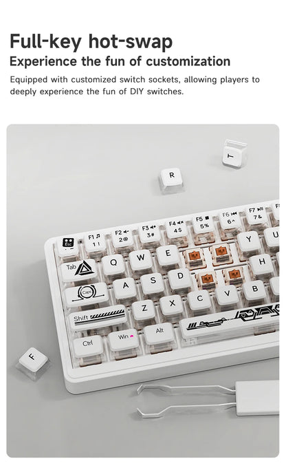 AJAZZ AK690 65% Mechanical Keyboard Full-key Hot-swap Wired USB Plug And Play Mixed Light 68 Keys Gaming Keyboard For Laptop PC
