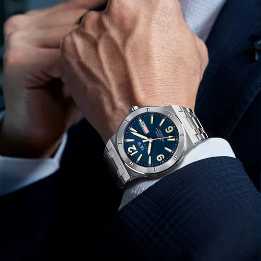 Montre mécanique pour homme Carnival (série IW haut de gamme) – Luxe, verre saphir, étanche jusqu'à 50 m, mouvement automatique importé