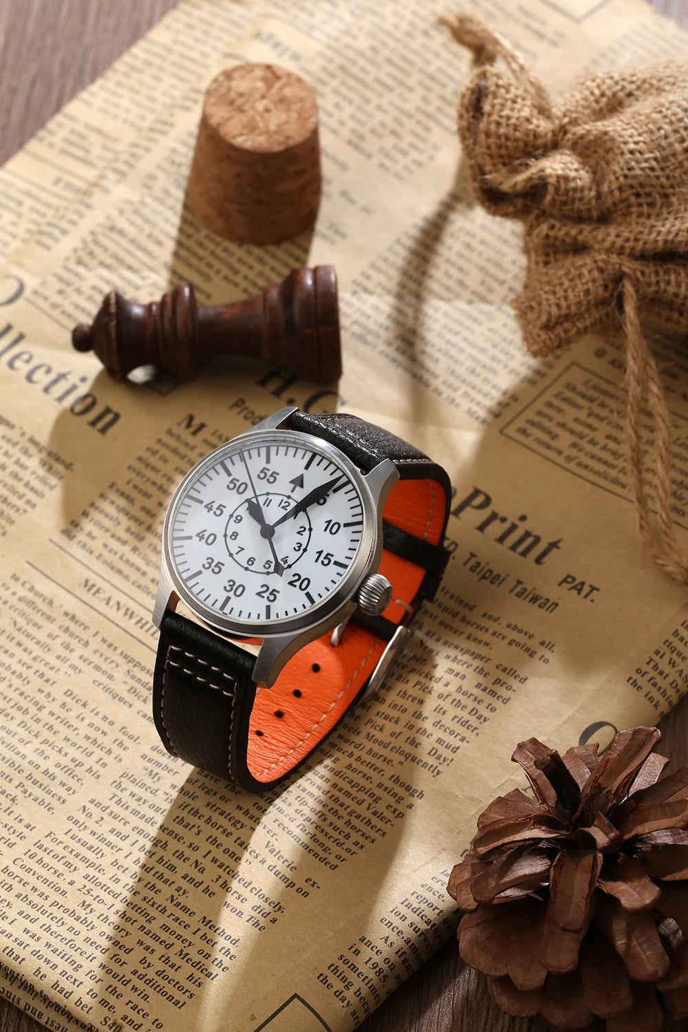 【Escapement Time】Automatic Movement Pilot Watch withType-B or Type-A   Black Dial and 40mm Case waterproof 100M