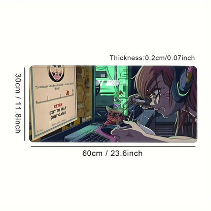Tapete de Rato XXL Anime Gaming Girl Overwatch 900x400, Tapete de Secretária Suave em Borracha para Portátil, Escritório, Computador e Teclado, Impressão HD