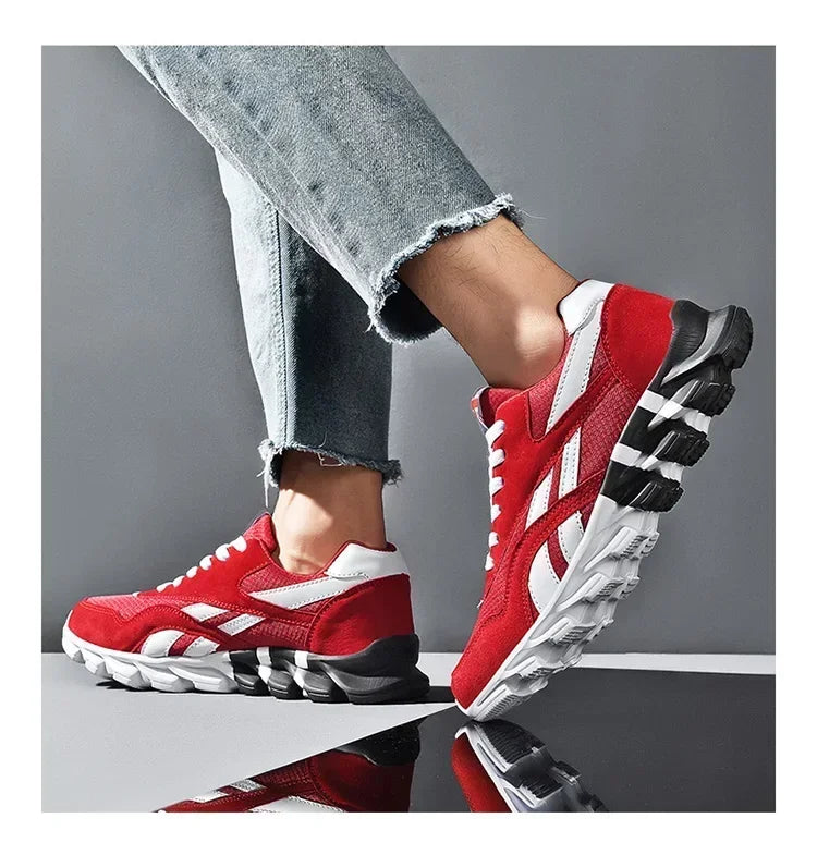 Brand Trend størrelse 46 47 48 slidstærke fitness-sneakers til mænd med støddæmpning, tyk sål og åndbare udendørs løbesko til mænd