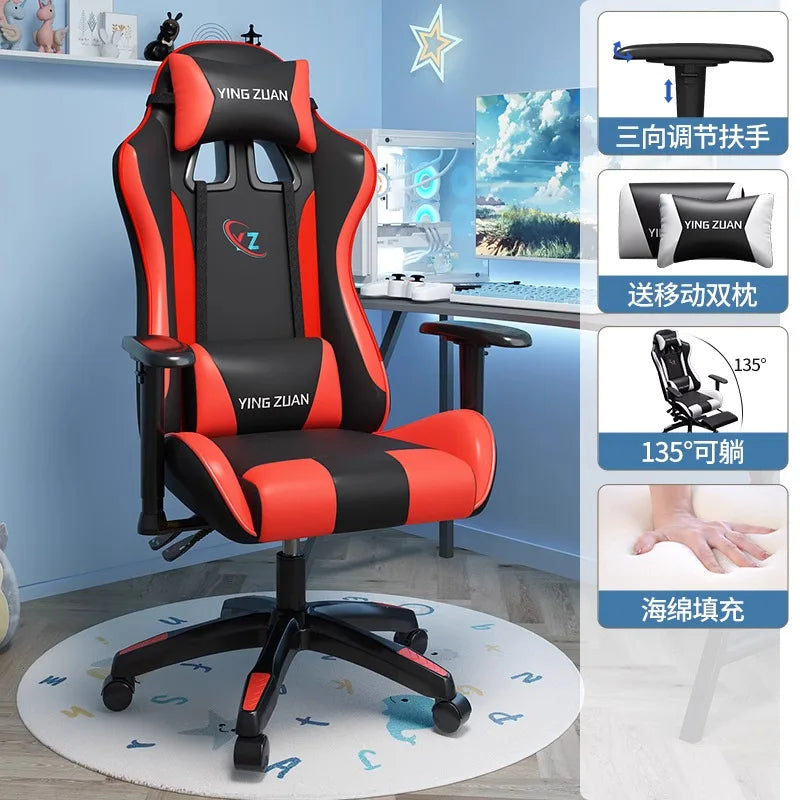 Gamingstol Datorstol Bekväm fällbar stol för gaming och LIVE Studenthem Hemmasittande ergonomi