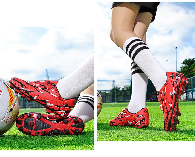 Kinder-Fußballschuhe für die Schule, professionelle Fußballstollen für Rasen, Trainings-Sportschuhe für Jungen, Outdoor- und Futsal-Fußballschuhe 28-38