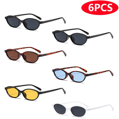 1/4pcs New Casual Elliptical Sunglasses Female Multi Color Frame Glasses Fashion Small Frame Design UV400 Sun Glasses Unisex