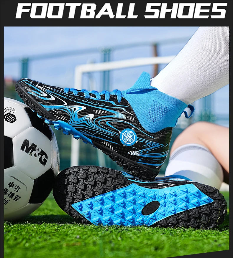 Chuteiras de Futebol Profissionais para Homem, com Pitons, Antiderrapantes, Respiráveis e Confortáveis, para Treino e Jogo, para Rapazes, Relva Natural e Sintética