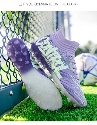 Men Women Football Boots Outdoor Soccer Cleats Non-slip Football Field Boots Ultralight Futsal Sneakers TF/FG Spiked Soccer Shoe