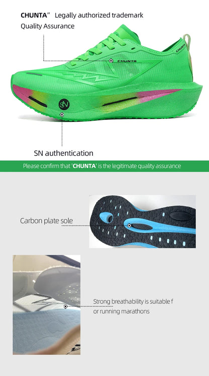 Running Shoes Carbon Board Specialty Marathon Men Sports Breathable Lightweight Women's Comfortable Nonskid Chunta Sneakers
