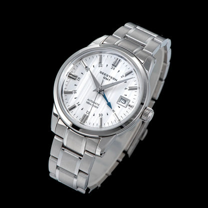 SEESTERN Men's Automatic Mechanical Wristwatch NH34 GMT Movement 10bar Waterproof Domed Sapphire Crystal Watch Limited S446 New