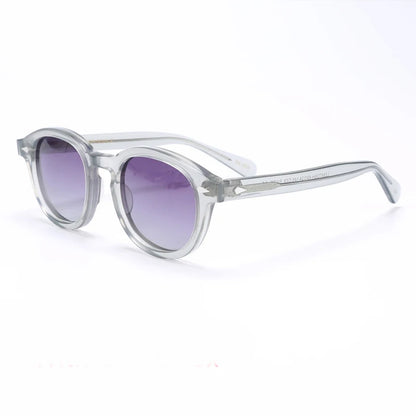 Polariserade solglasögon för män och kvinnor, Johnny Depp-inspirerade solglasögon i Lemtosh-stil, retro, runda, acetatbåge, UV400-glas, Oculos