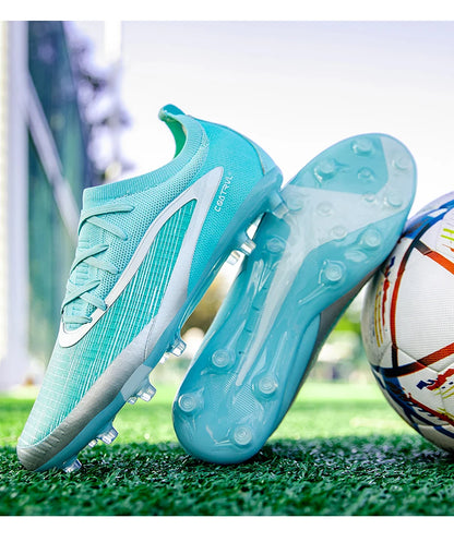 Nuove scarpe da calcio da uomo per esterno con tacchetti, traspiranti, antiscivolo, per adulti, scarpe sportive da calcio con tacchetti lunghi per allenamento, ragazzi e partite, confortevoli